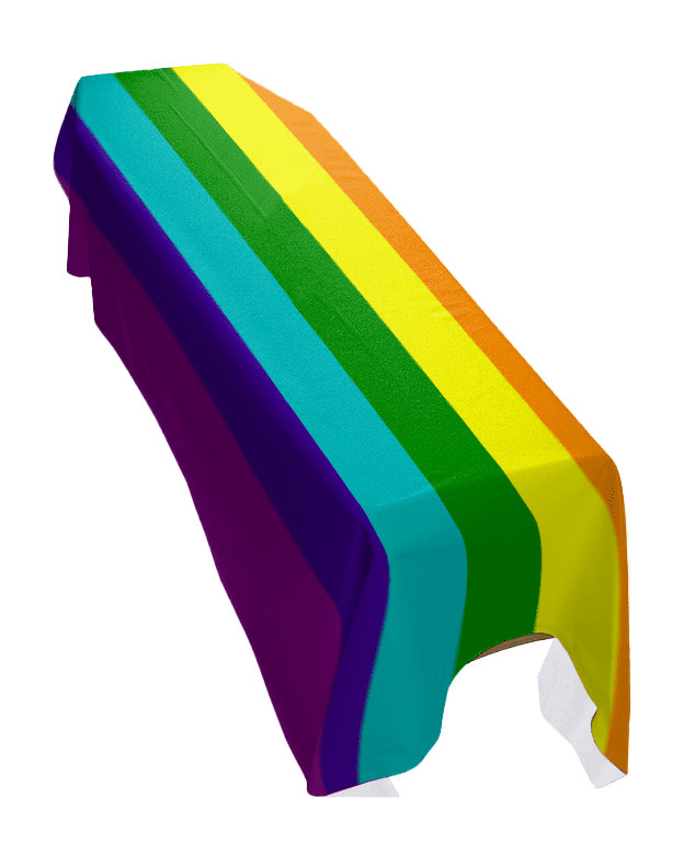Rainbow 7 Stripe Pride Coffin Drape Flag - Premium Quality & Made To Order in UK