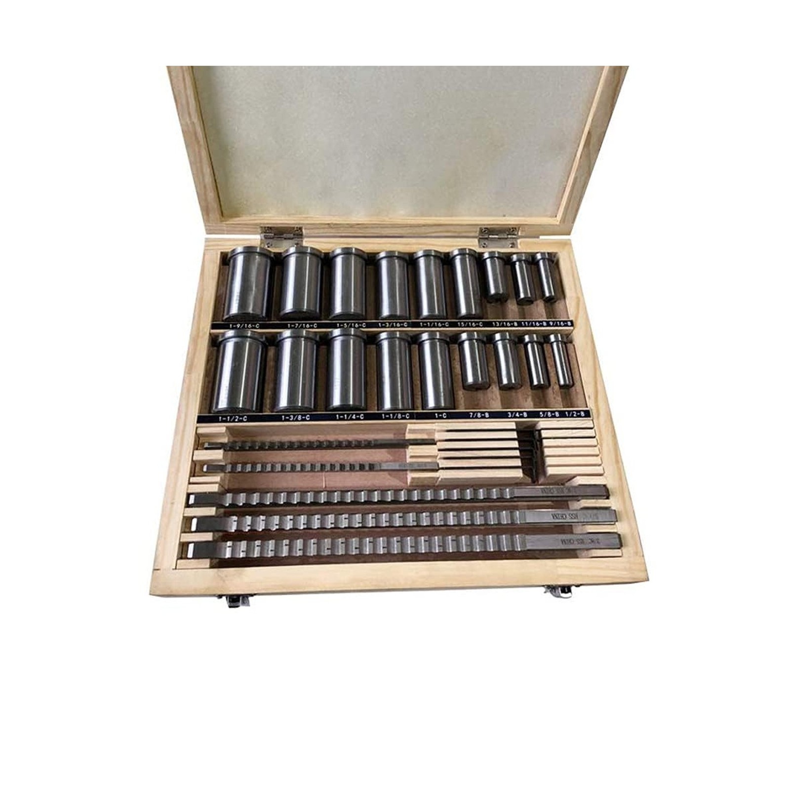 Keyway Broach Kit 30 Pcs,HSS Industrial Tools for Lathe Inch Size 5 pcs Broac...