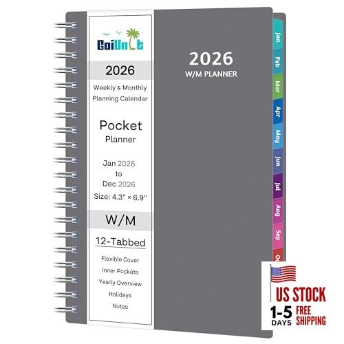2026 Planner, Weekly ＆ Monthly Planner 2026, Jan 2026 – Dec 2026, 4.3" x 
