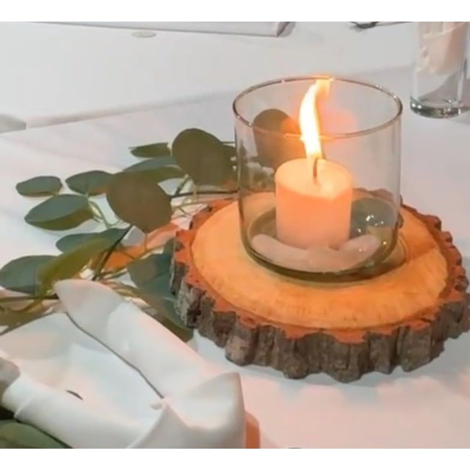 Unfinished Natural with Tree Bark Wood Slices 10 Pcs 4.2-4.7 in Disc Coasters