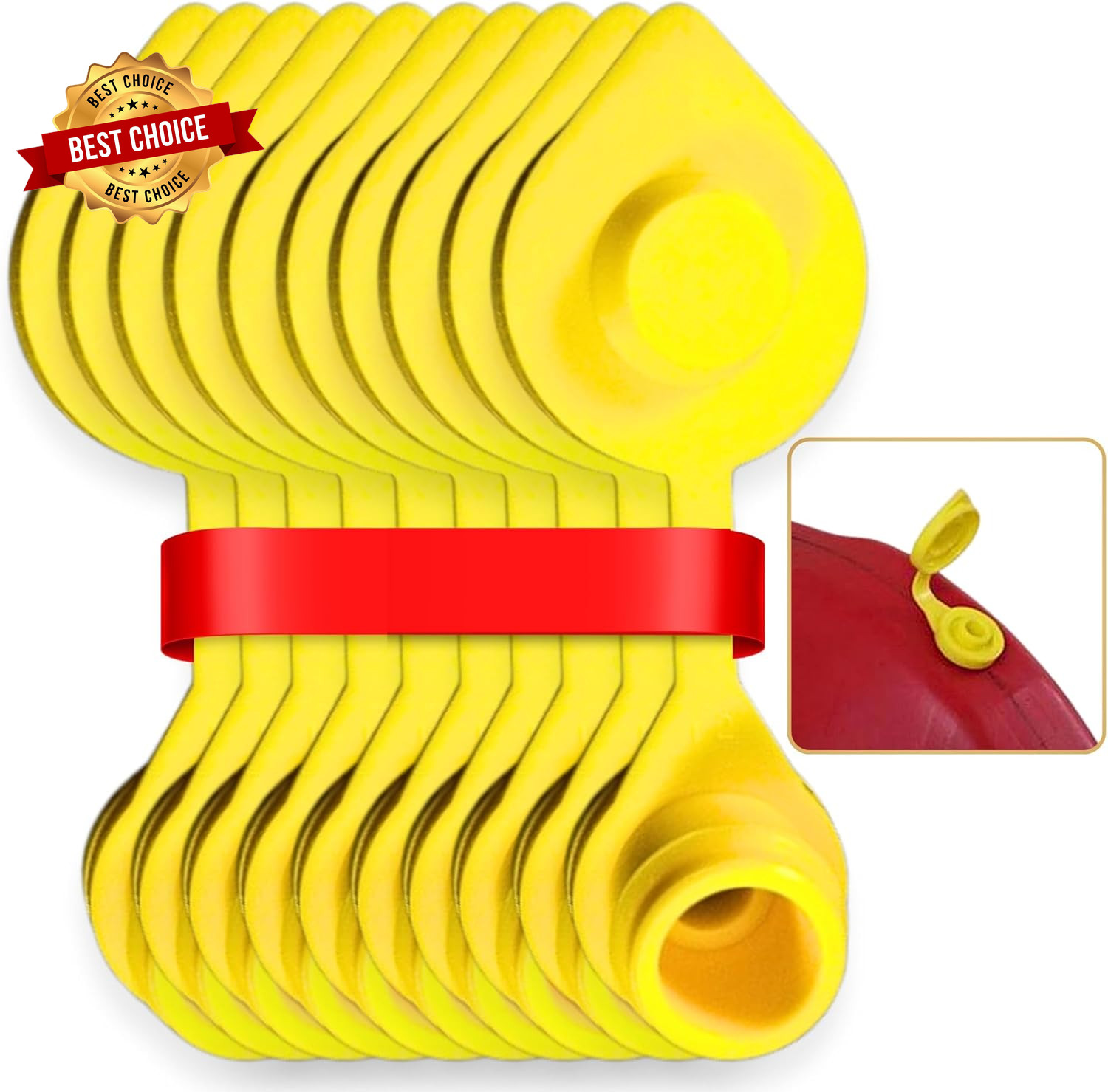 10pc Yellow Gas Can Vent Caps - Air Breather Kit for Blitz & 5-Gallon Cans