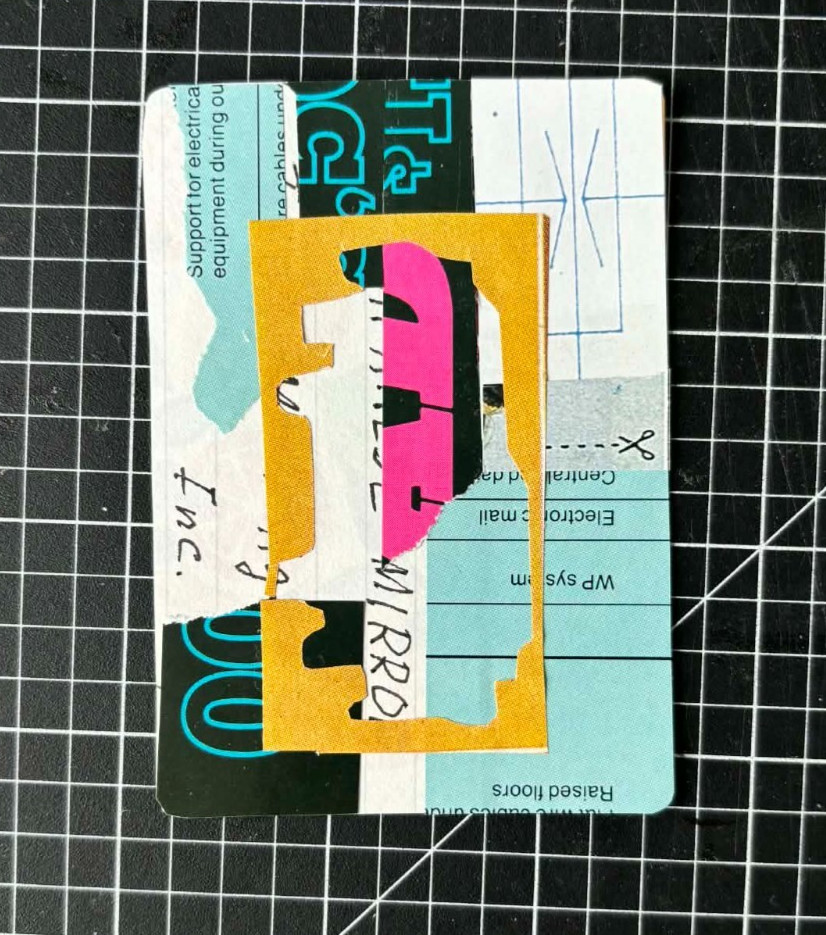 Original ACEO Collage Art "Inc" - 2.5 x 3 Playing Card, one-of-a-kind