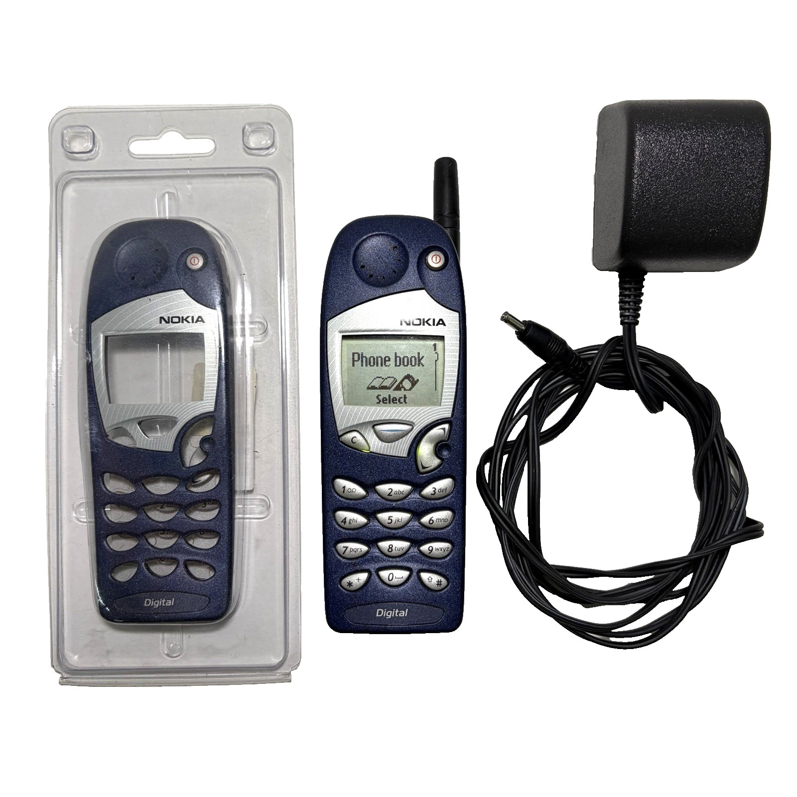 Nokia Cell Phone 5165 NSW-1NX Digital Blue Working w/ Case & Charger