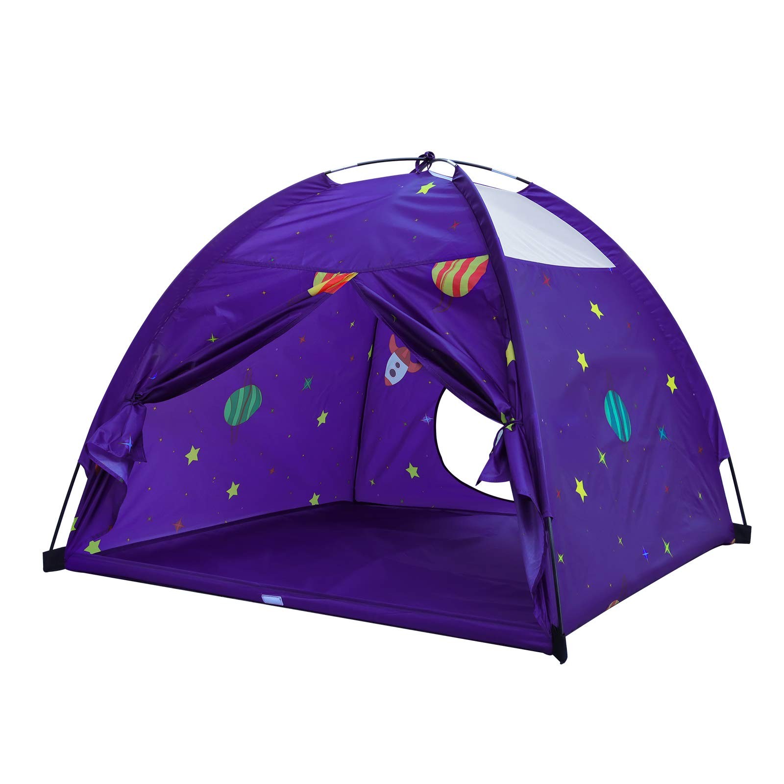 Homfu Kids Play Tent Outdoor Boys Indoor Playhouse for Children Large, Purple 
