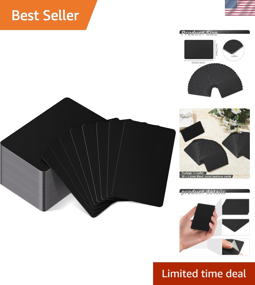 Blank Metal Business Cards Thickness 0.8 mm Metal Laser Engraving Cards for H...