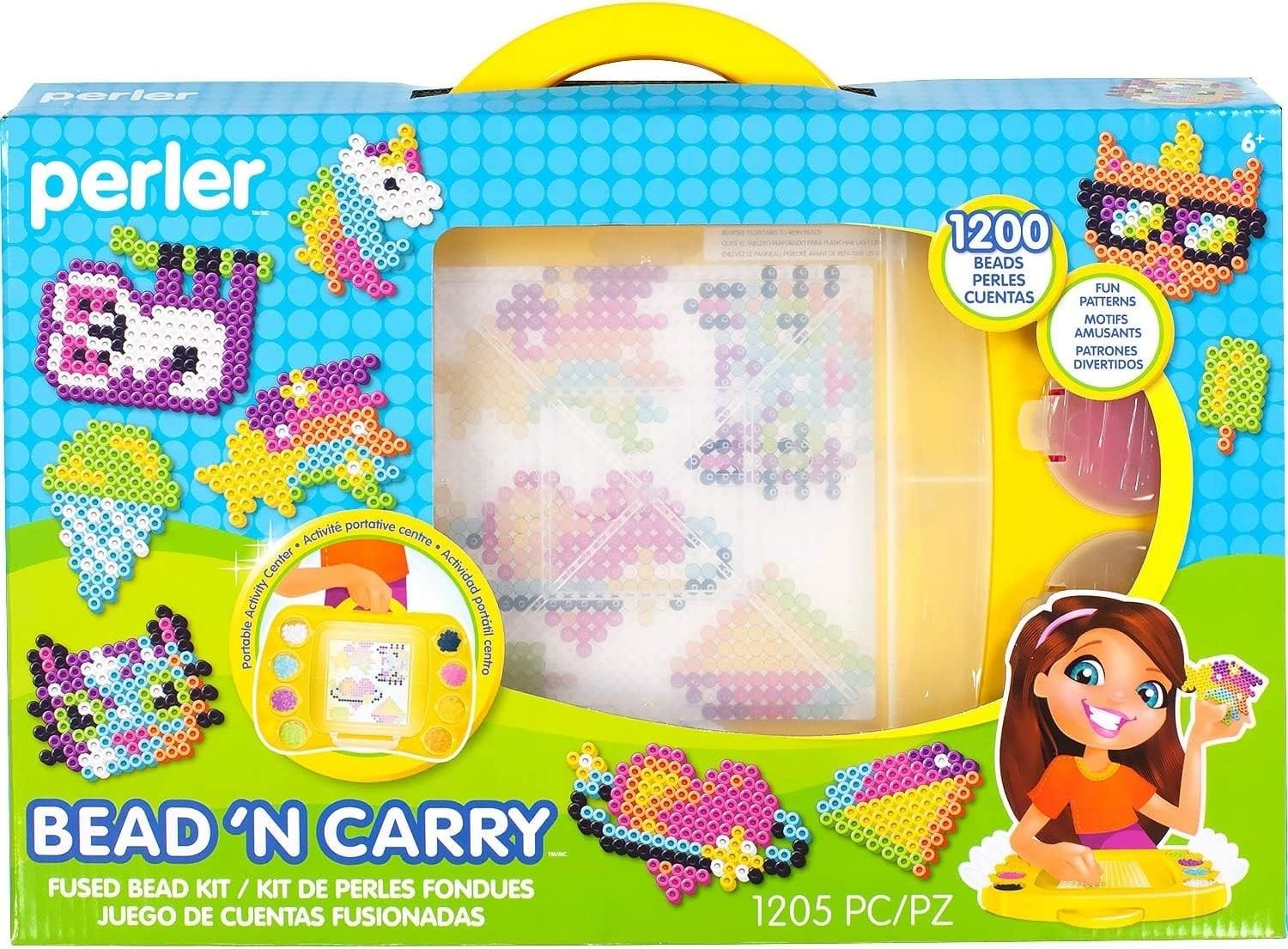 Perler Beads Bead 'n' Carry Craft Activity Kit, 1204 (Product Color May Vary), S
