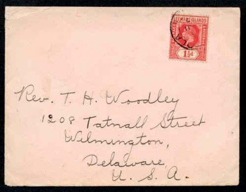 LEEWARD ISLANDS KGV TO USA