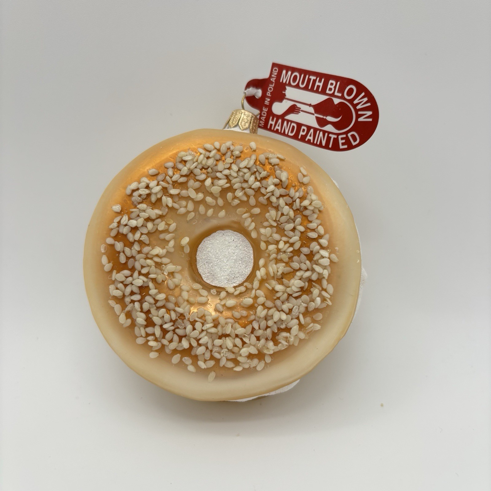 NWT Anthropologie Ornament Bagel Hand Blown Glass Ornaments Christmas Tree
