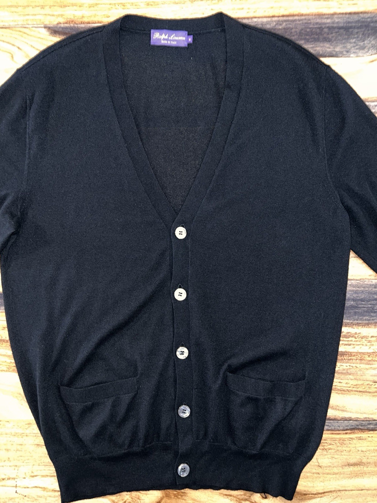 Ralph Lauren Purple Label Cashmere Cardigan Italy Medium Black