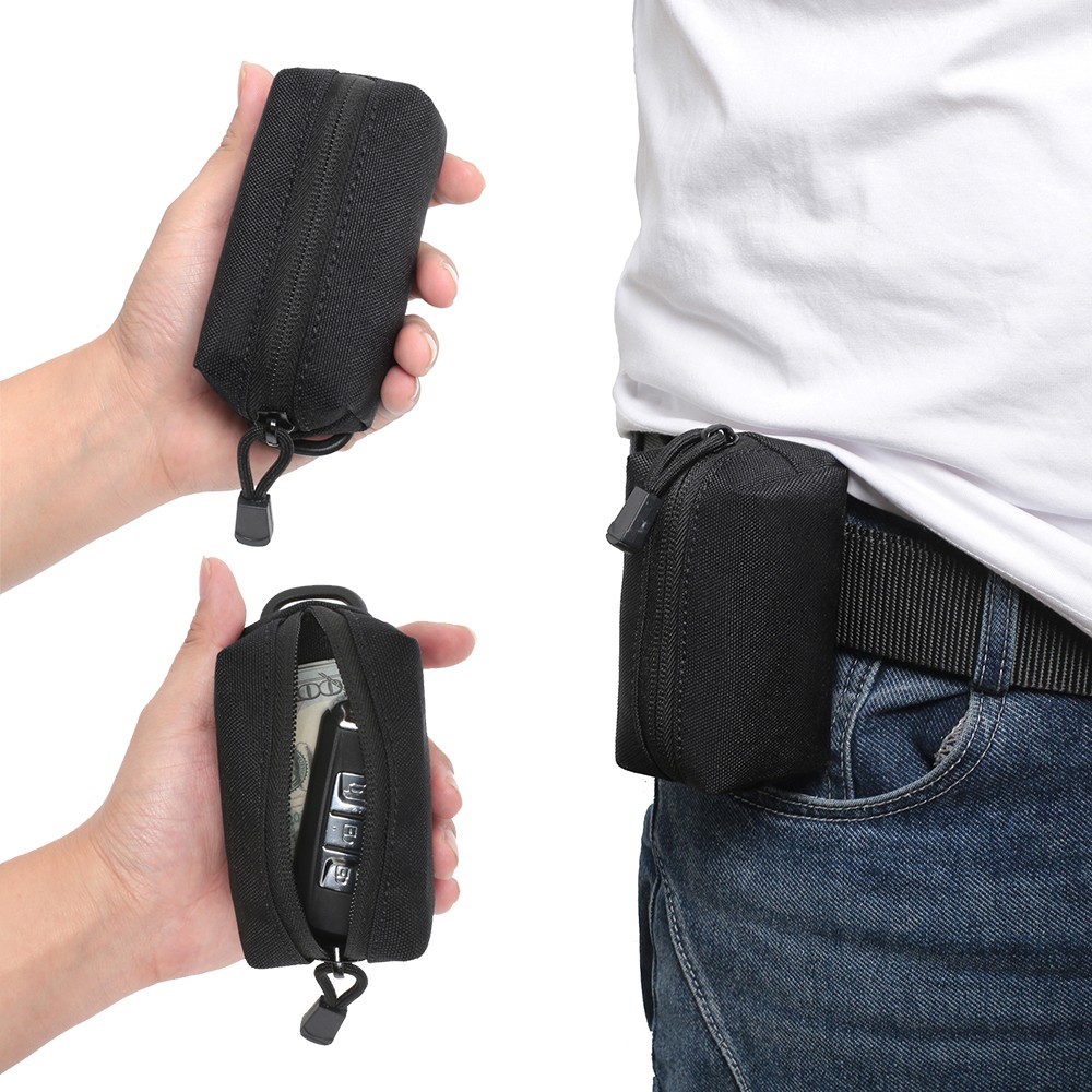 Tactical Wallet Key Case Military EDC Earphone Pouch Hiking Small Waist Belt Bag