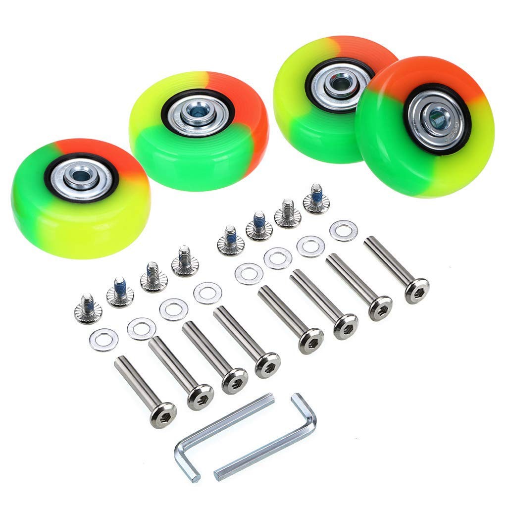 50mm x 18mm Colorful Luggage Suitcase Replacement Wheels, Rubber Swivel Caste...