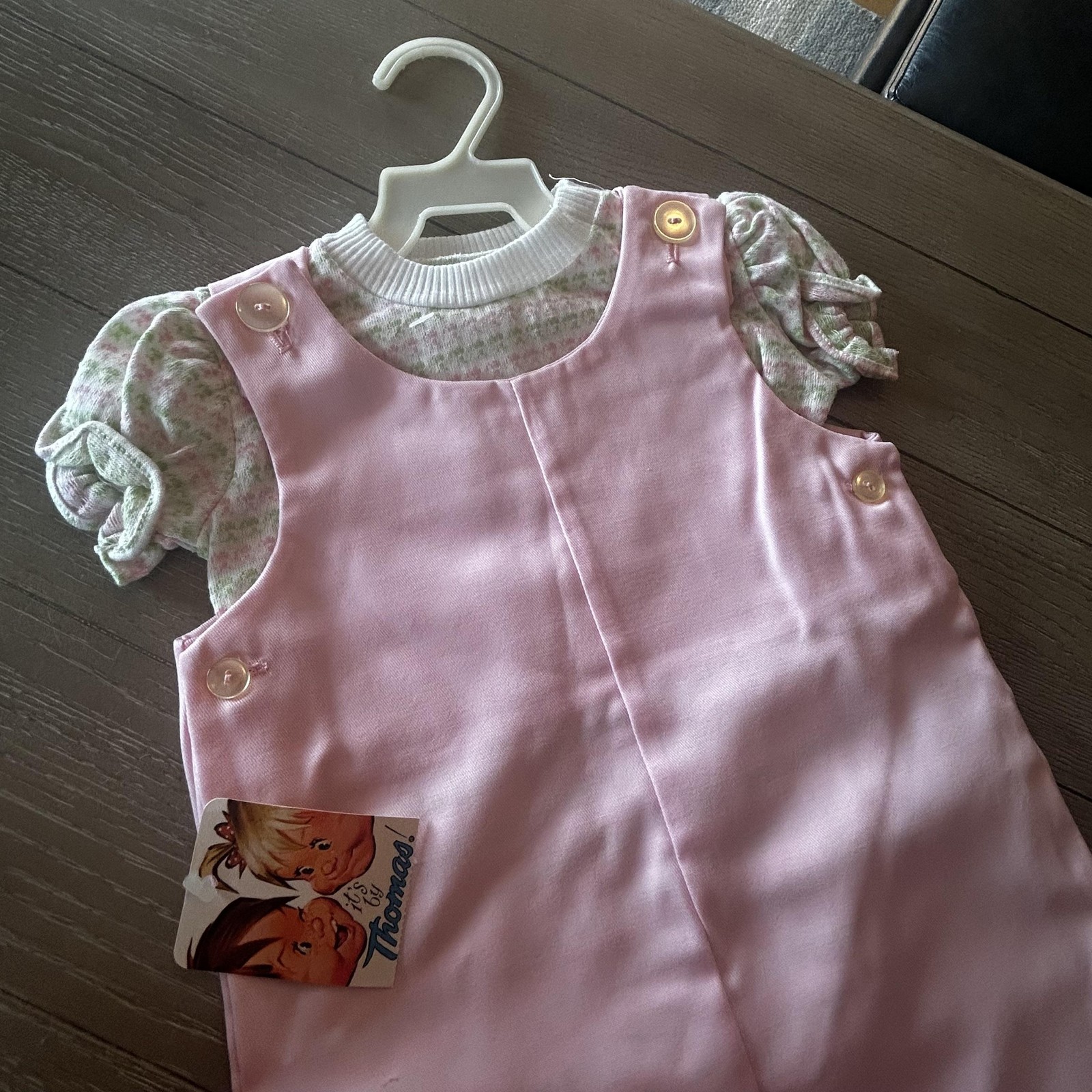 Vintage By Thomas Baby Girl Jumpsuit Romper Large Floral Sleeve NWT