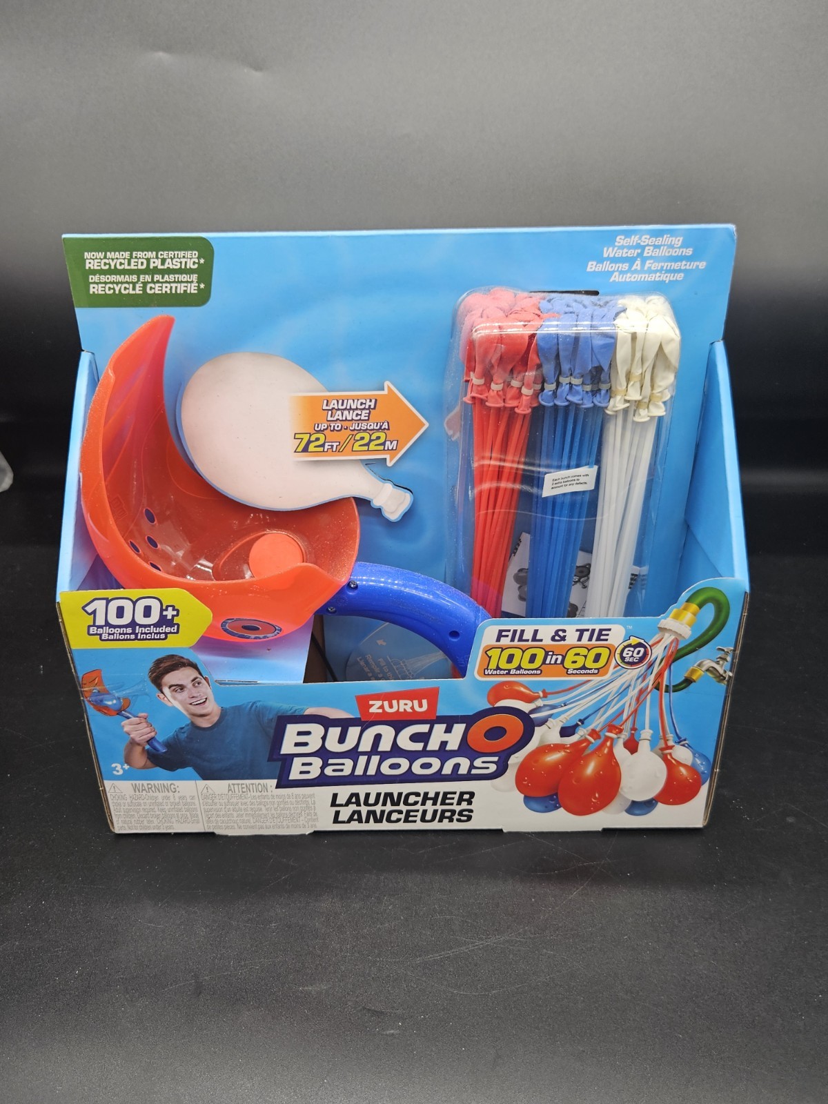 Zuru Bunch O Ballons Launcher, 100 Water Balloons New in Box Red White & Blue