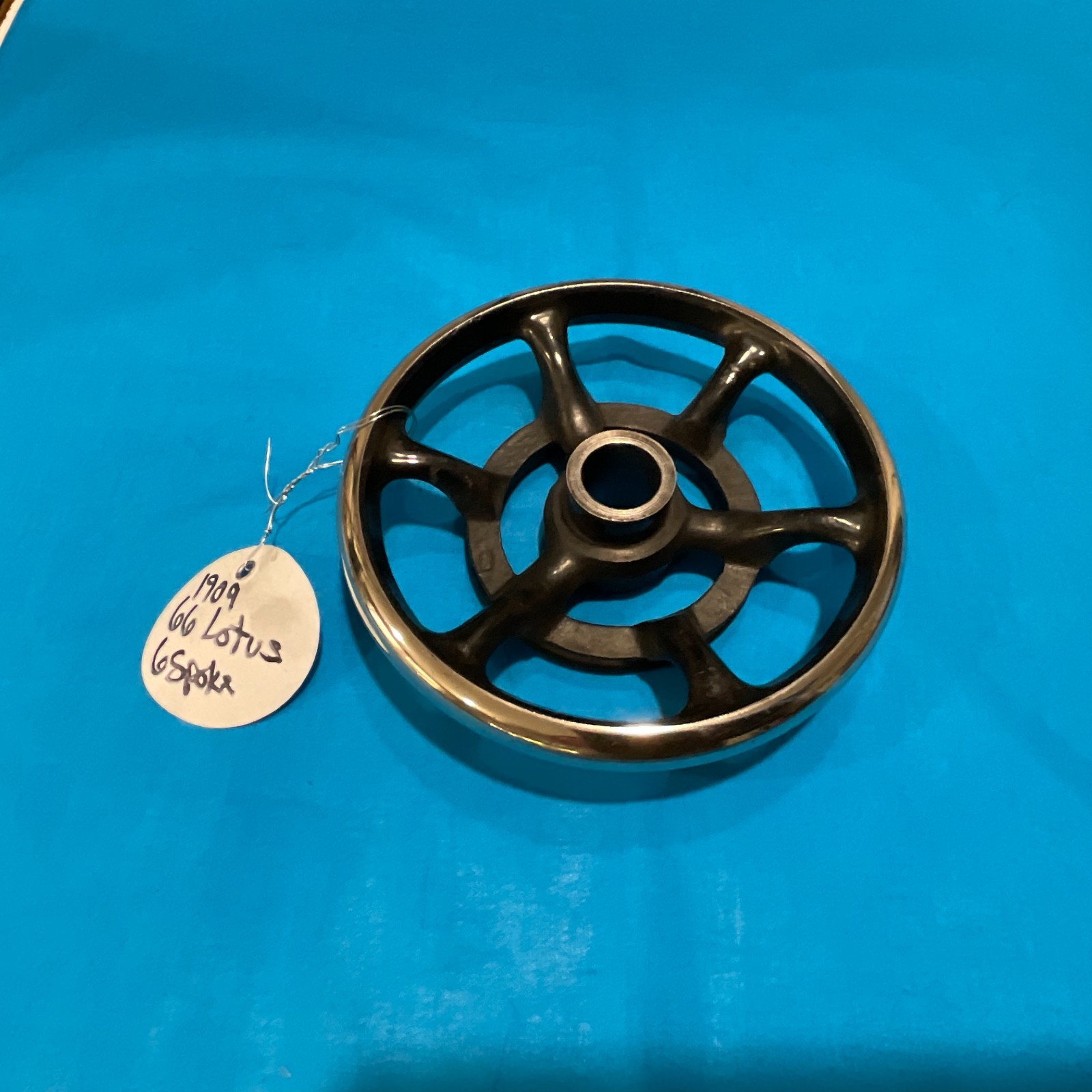 RARE Singer 66 Lotus Hand Wheel 6‑Spoke Nickel Plated – OEM 1909 Sewing Machine