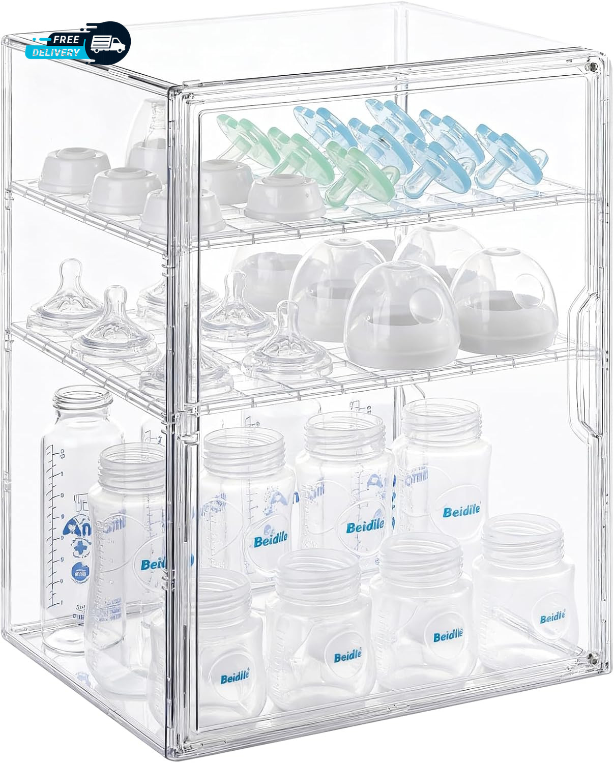 Baby Bottle Organizer – 3-Tier Bottle Storage Organizer Baby for Bottles Nipples