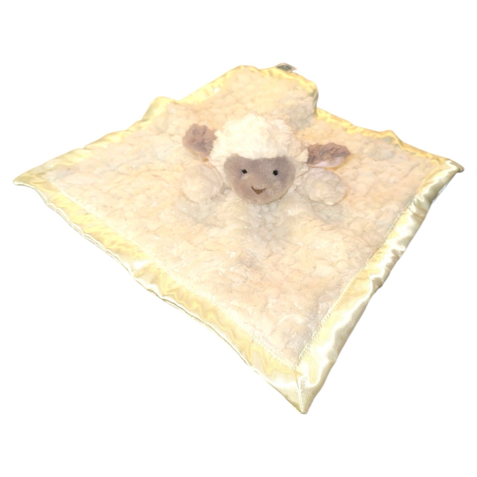 Mary Meyer Lamb Lovey Satin Plush Security Blanket Cream Texture Swirls Baby