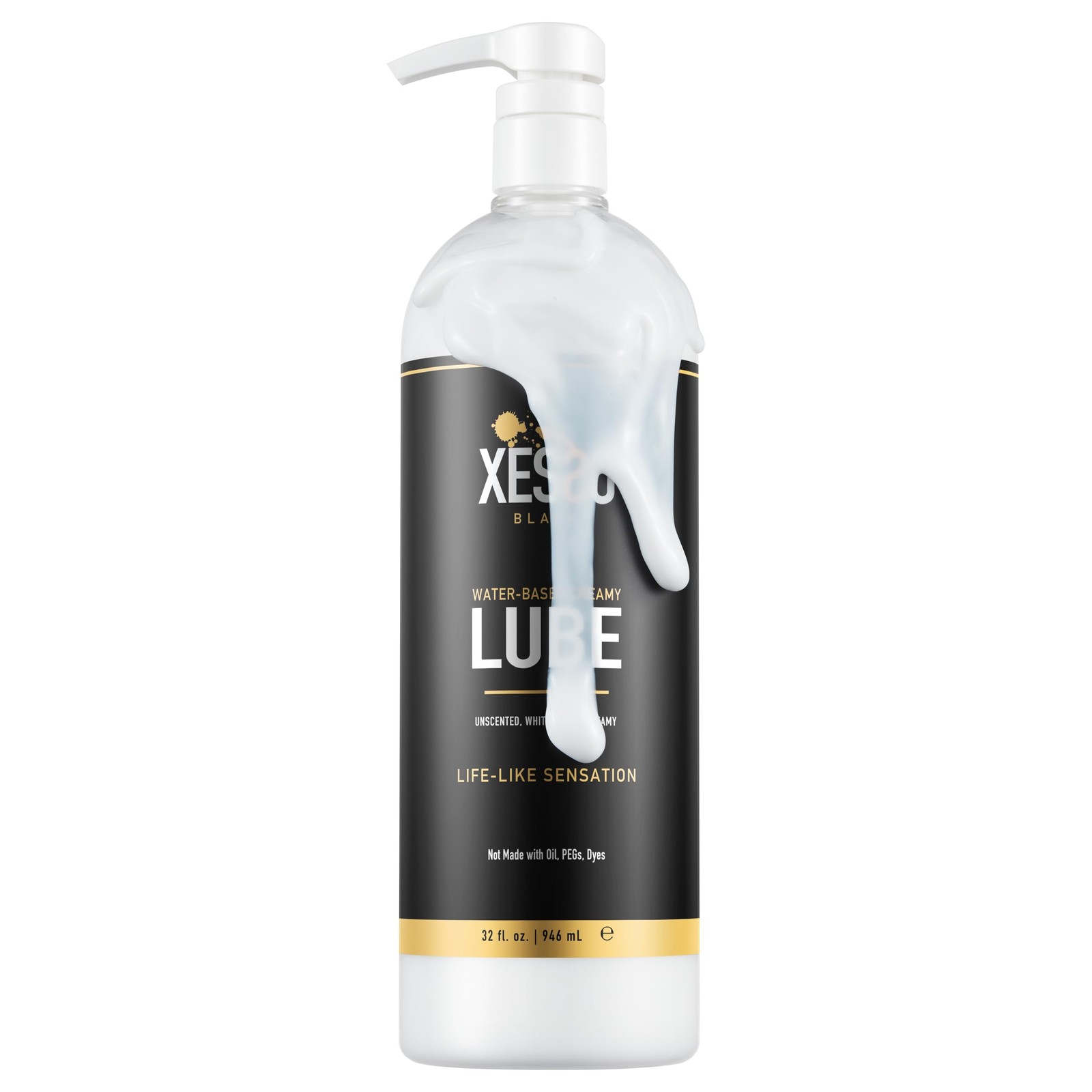 WaterBased Creamy Lube, Unscented 32 fl oz, Thick White GelLike Slippery Glid...
