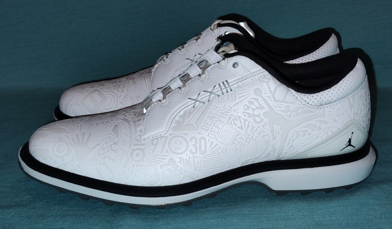 RARE New Nike Jordan ADG 5 Golf Shoes - Pure Platinum (FQ7874-102) Size 10