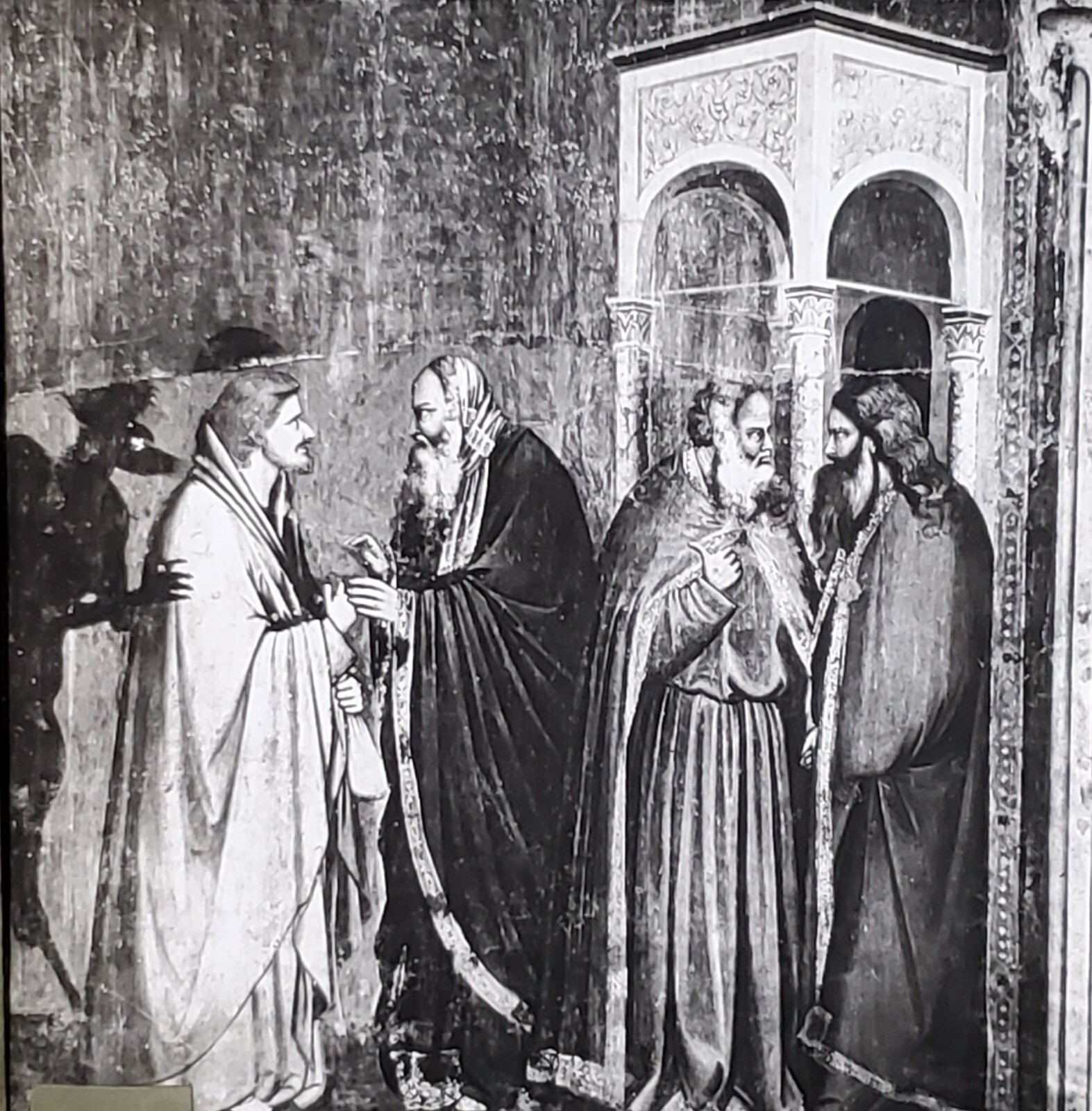 Judas Receives the Thirty Pieces of Silver, Giotto, Magic Lantern Glass Slide