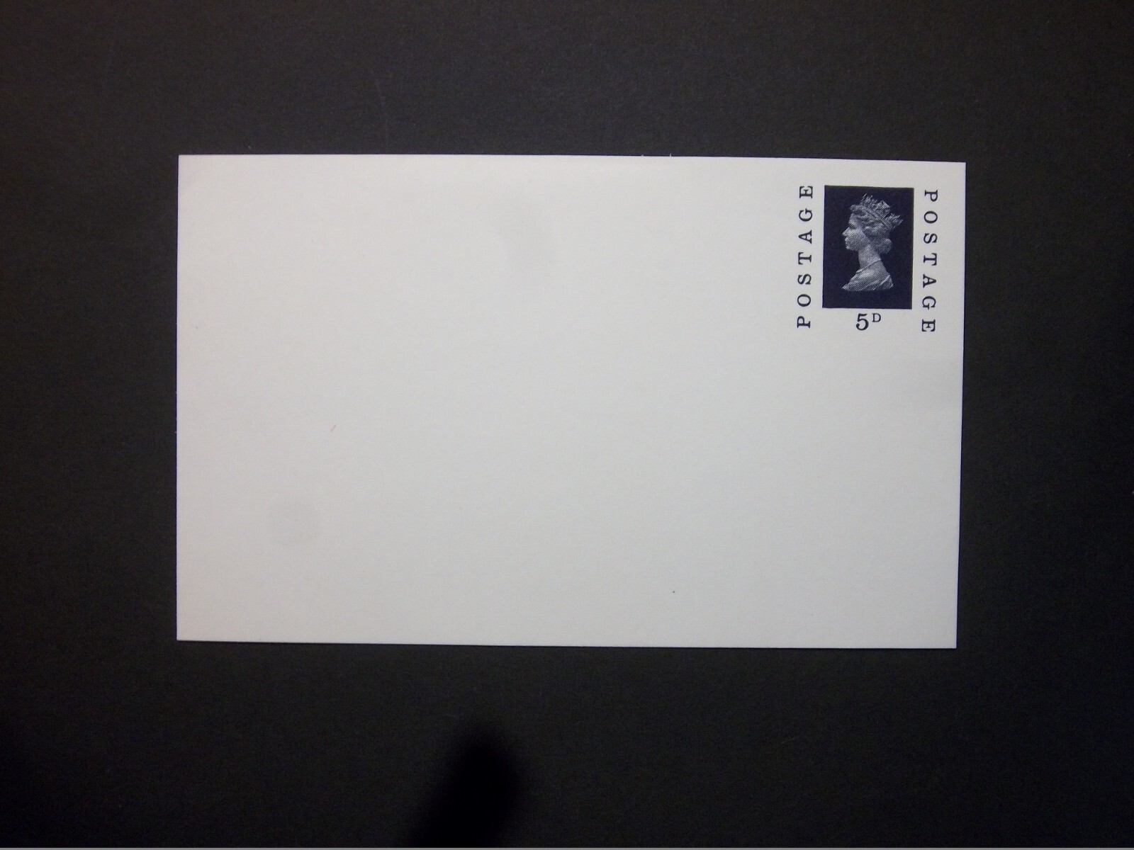 GB Postal Stationery STO QEII 5d indigo Machin Postcard size f unused H&B CSP212