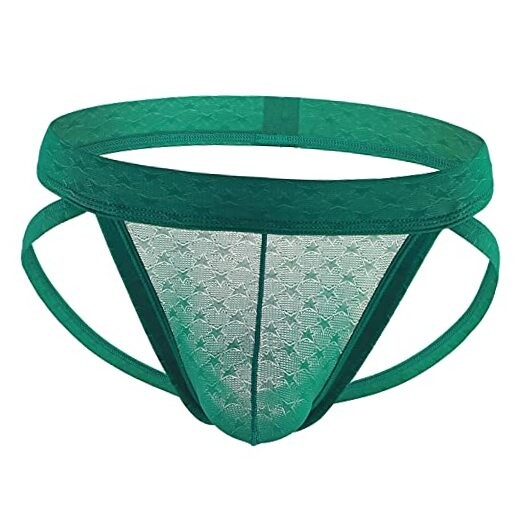  Men Jockstrap Underwear Mesh Breathable Translucent Medium A4-green-ak2102