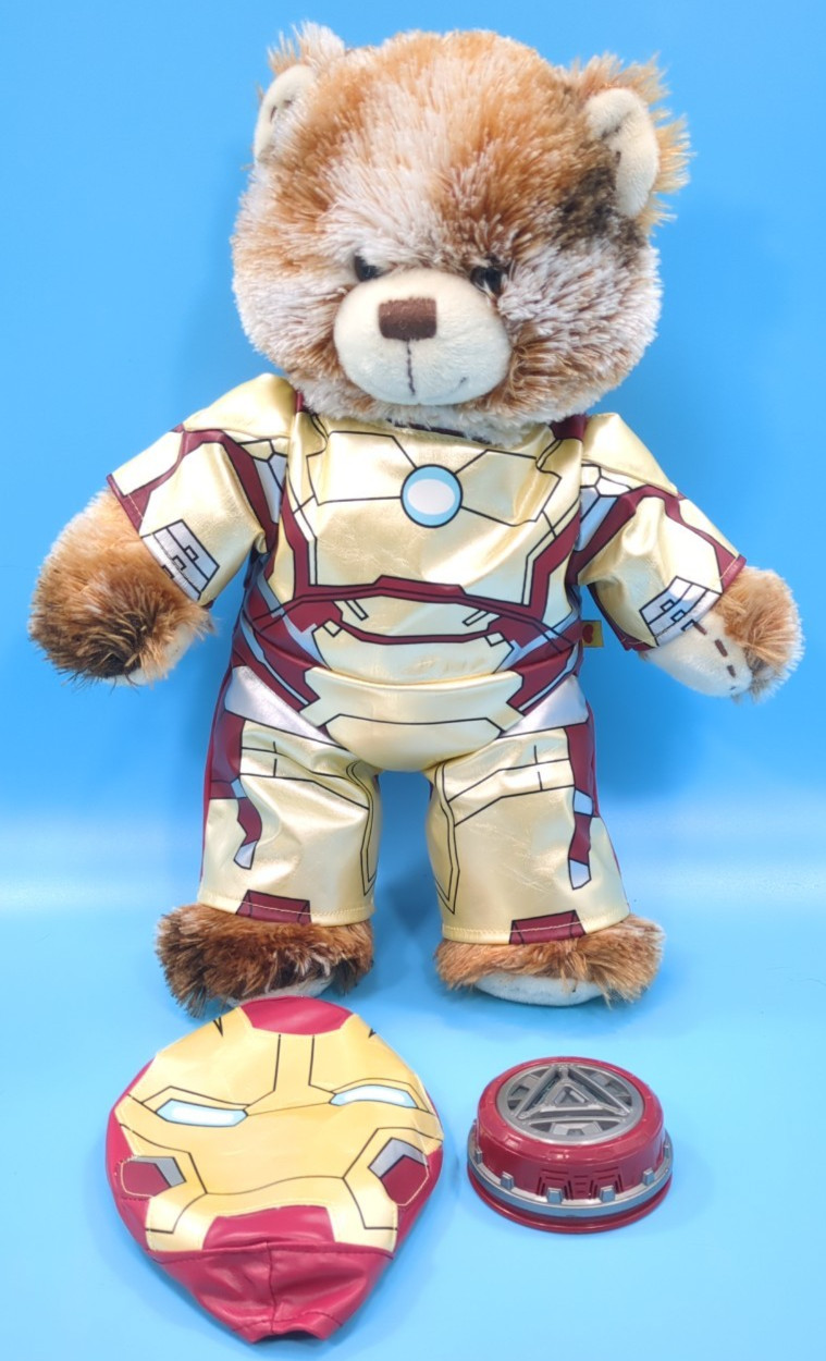 Build A Bear Iron Man Bear Plush Costume Helmet Arc Reactor Marvel