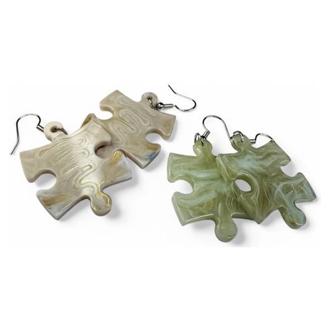 Chessex CHX54002 Hook Earrings MBL Puzzle Piece - Set of 2