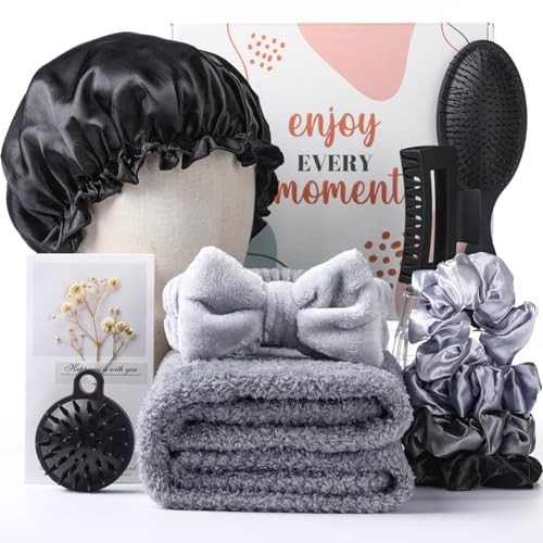  12 Pcs Gift Basket for Women Hair Care Accessories Set Spa Kit for Black