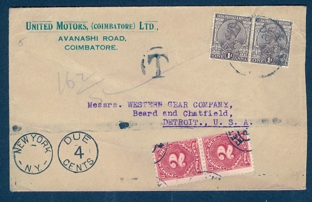 INDIA KGV AUTOMOTIVE COVER SHORT PAID TO US w/DUES