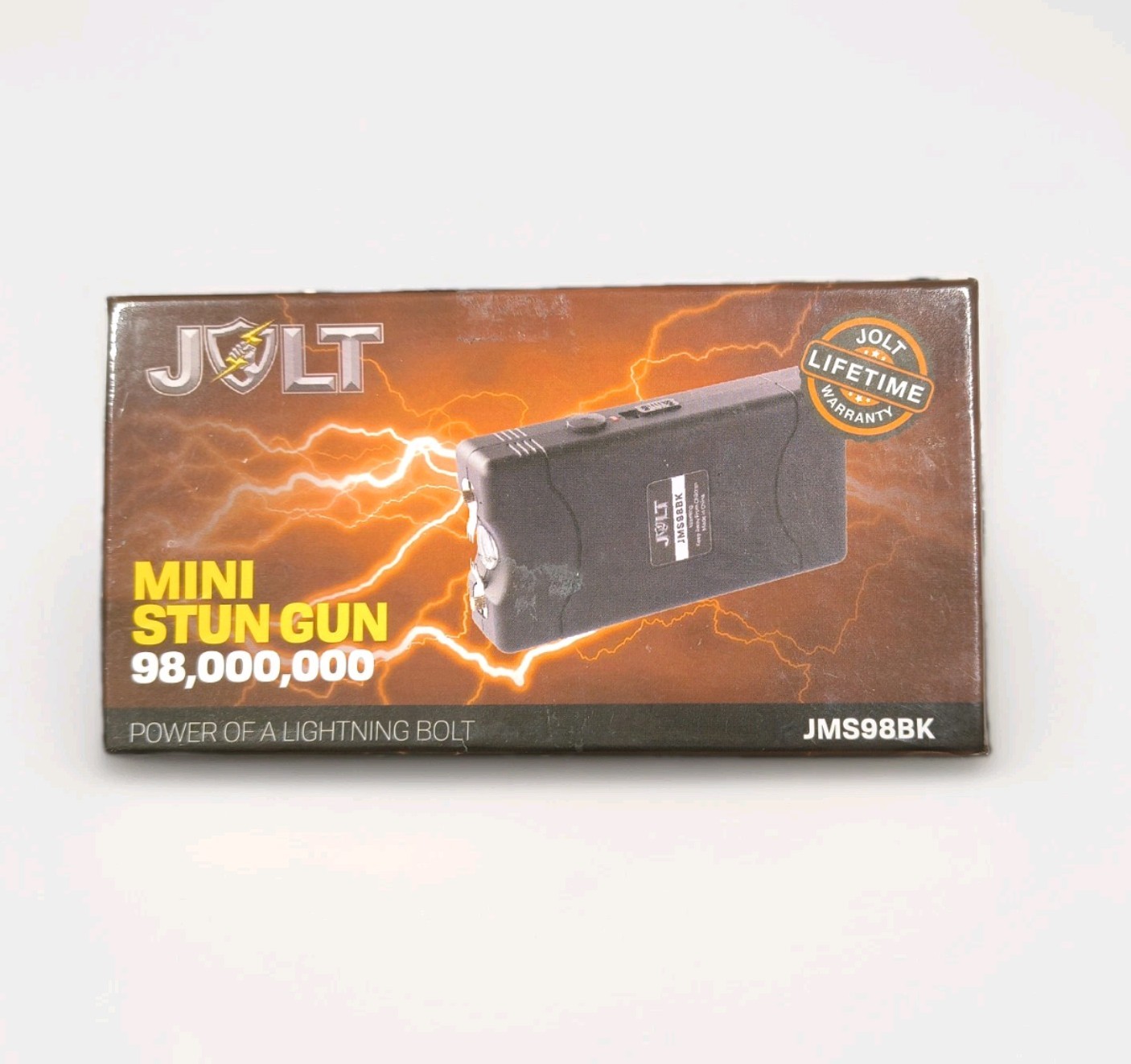JOLT Mini POWERFUL Stun Gun 98,000,000 Volts - LED Light Clip Max Voltage BLACK