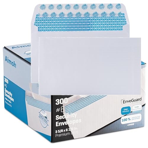  300#6 3/4 Security Tinted Self-Seal Envelopes - No Window, EnveGuard, 300 Ct.