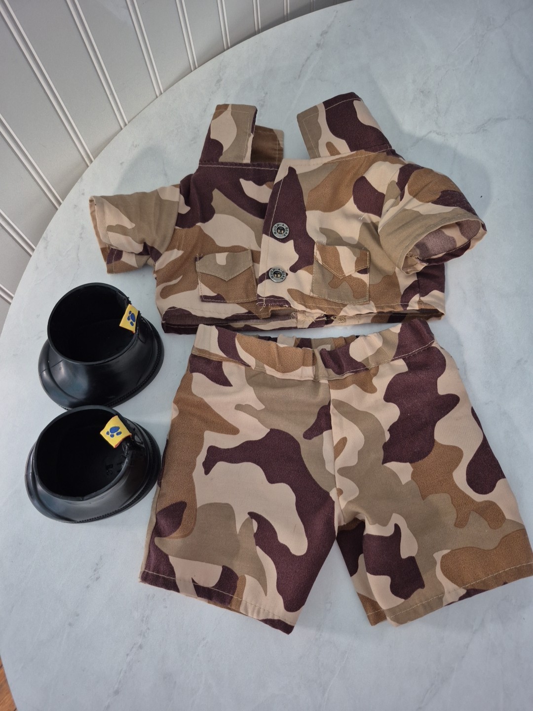BUILD A BEAR/CAMO OUTFIT/Shirt,Pants & Boots/3 Piece Set