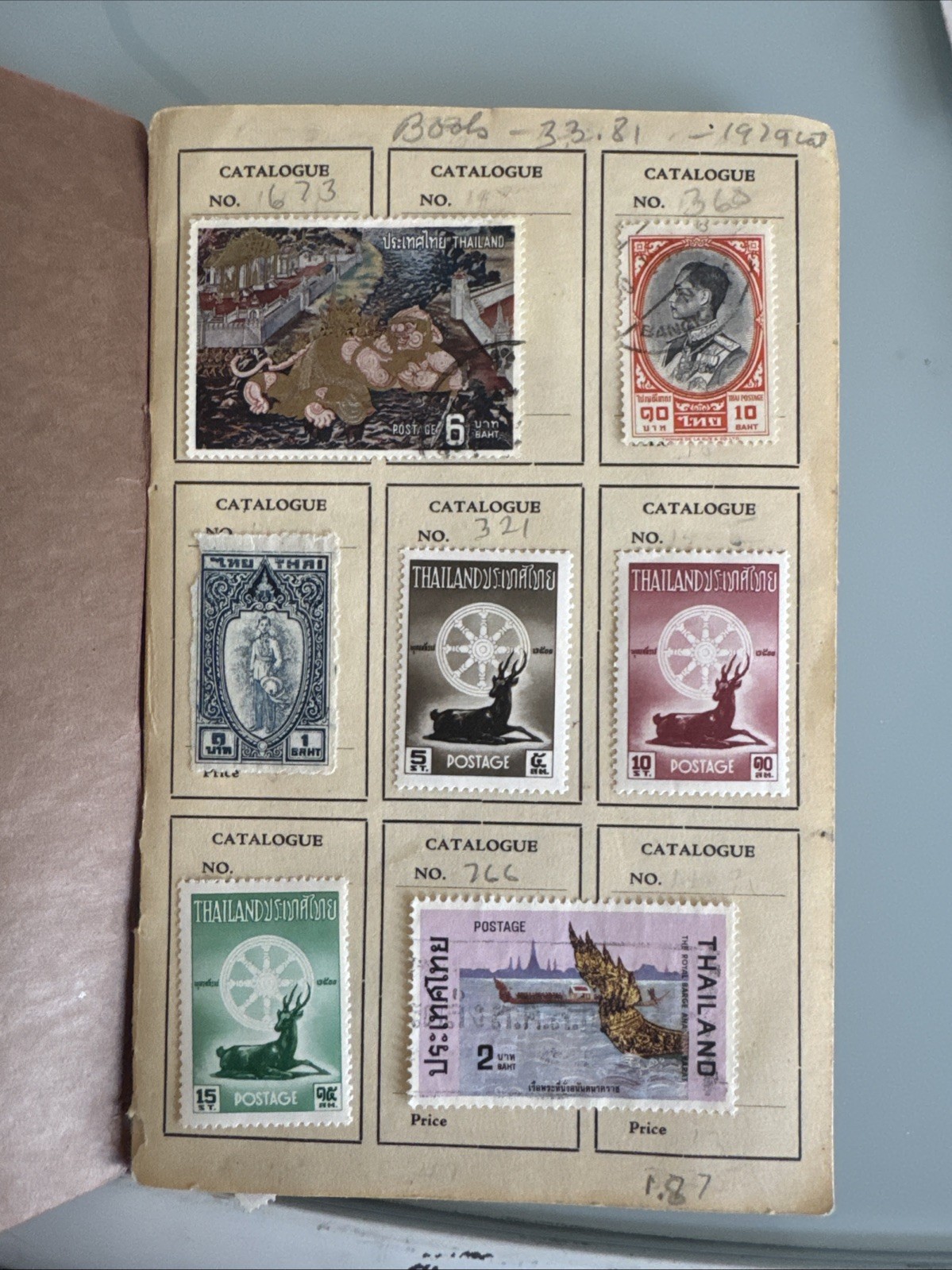 Thailand Stamp Smorgasbord In Retired Old Approval Book