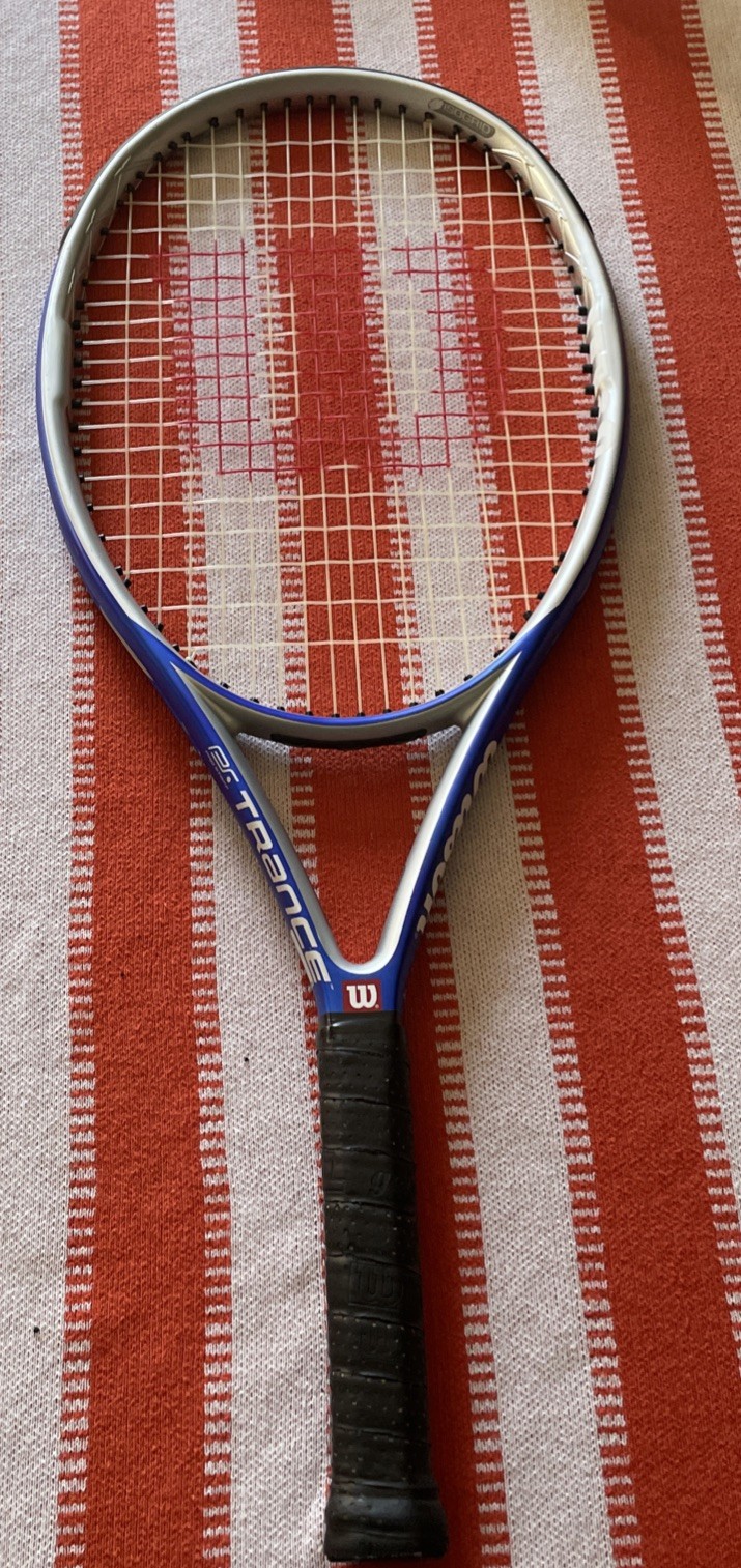 Two Wilson Tennis Rackets Blue Yellow