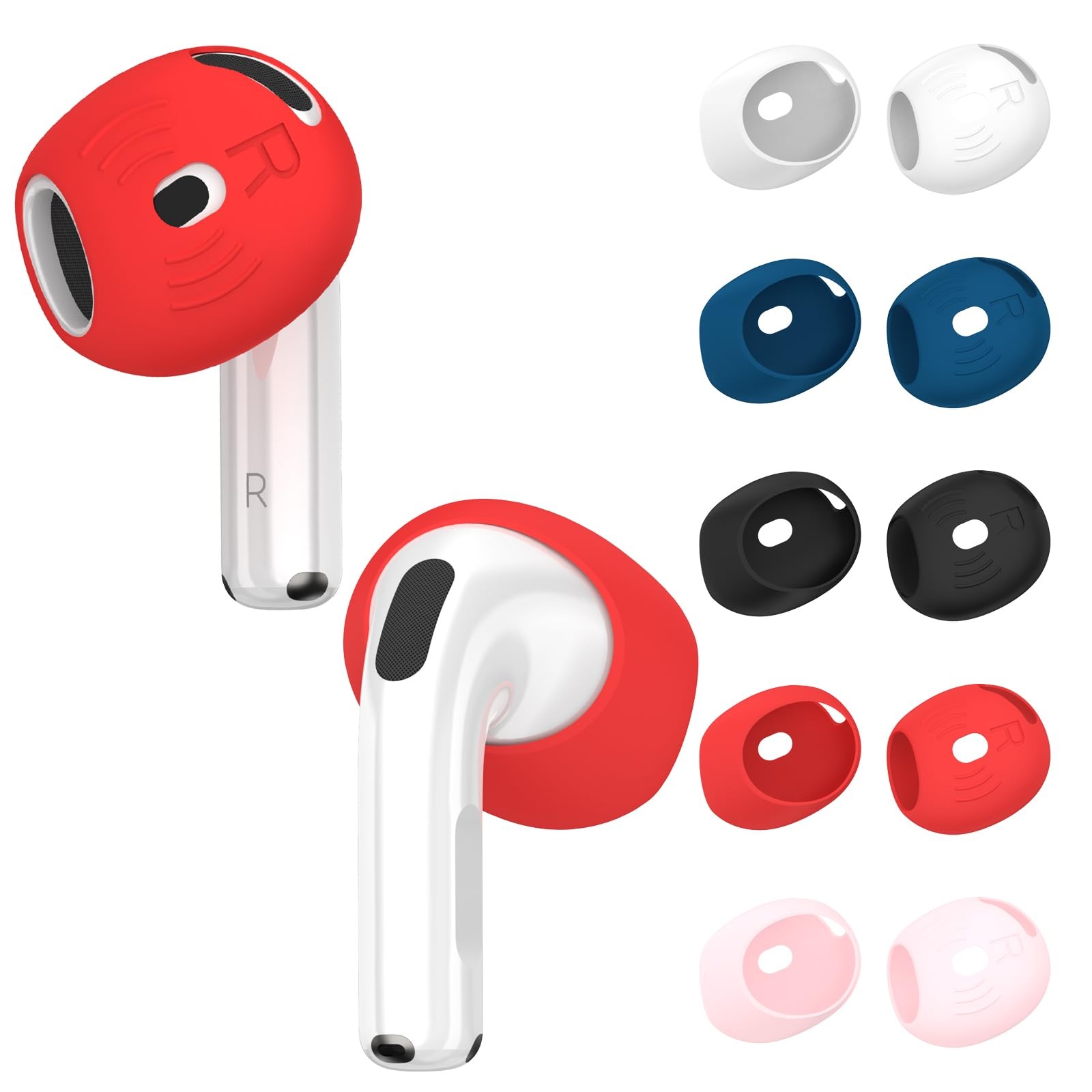 [5 Pairs] for AirPods 4 Ear Tips Covers Sport Anti Slip 5 colors mix 