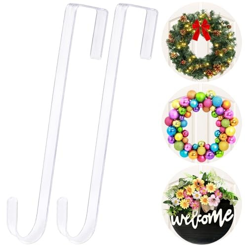 15 in Wreath-Hangers, 2 Pack Easter-Christmas-Halloween Clear-15IN 2Pack