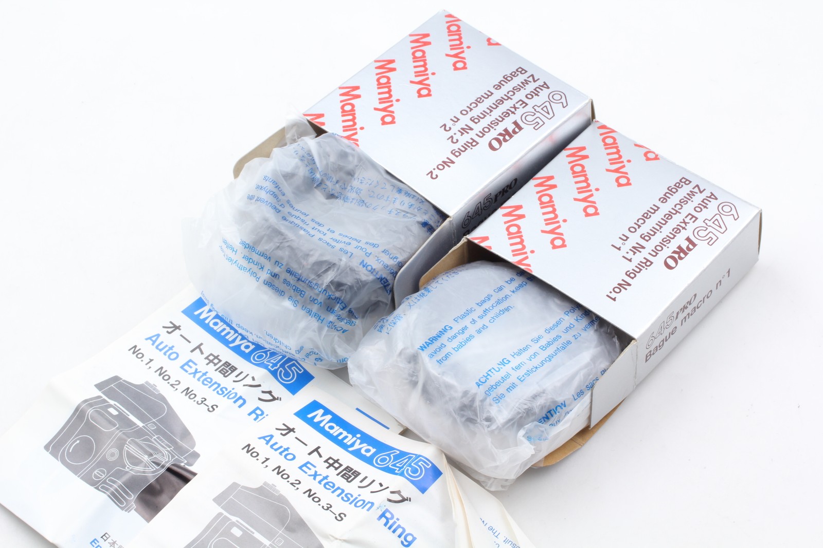 [Unused] Mamiya 645 Pro 645 Auto Extension Ring Tube Set No.1 2 From JAPAN