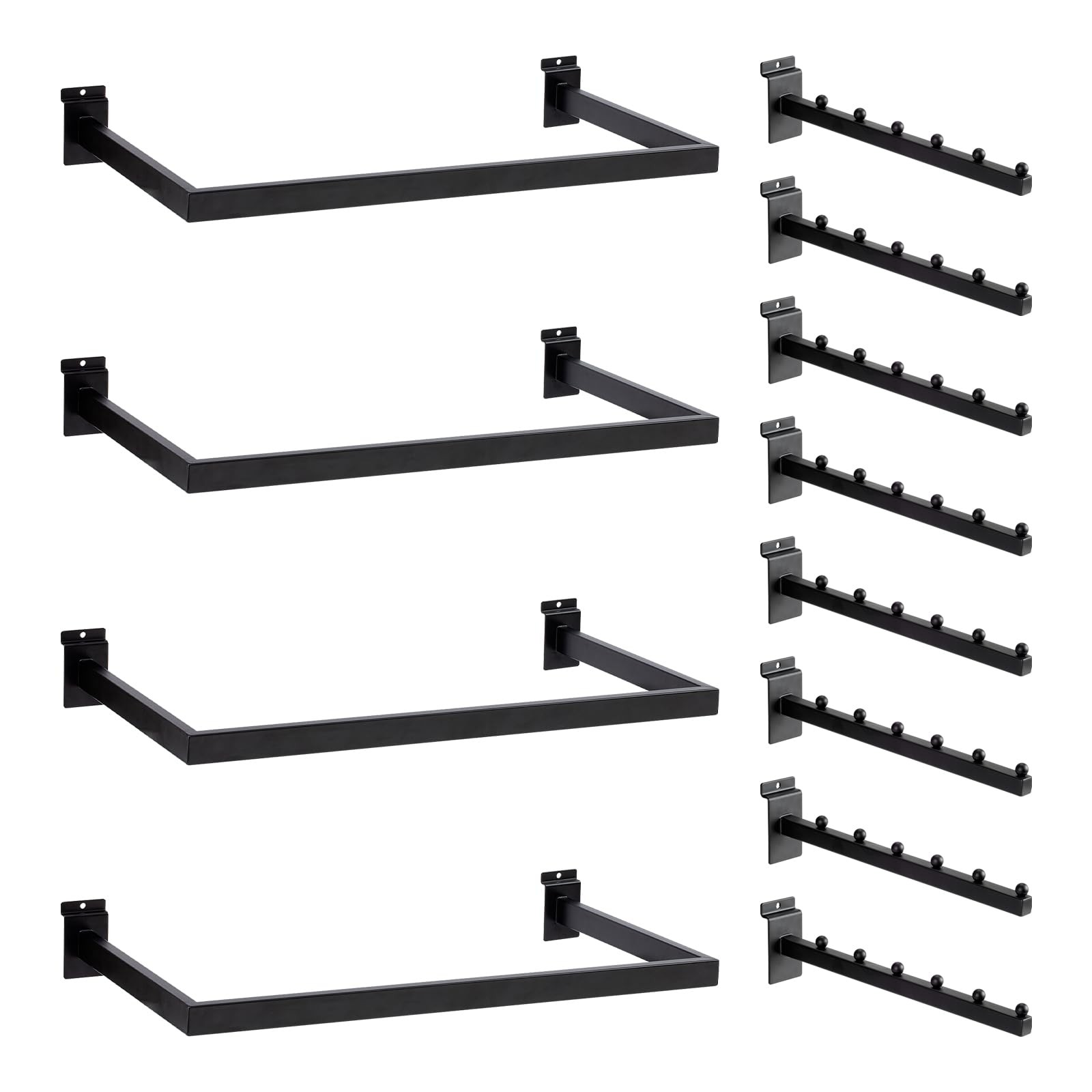 WETOECOTEC 12 Pack Slatwall Accessories Kit with UShaped Rectangular Tubing H...
