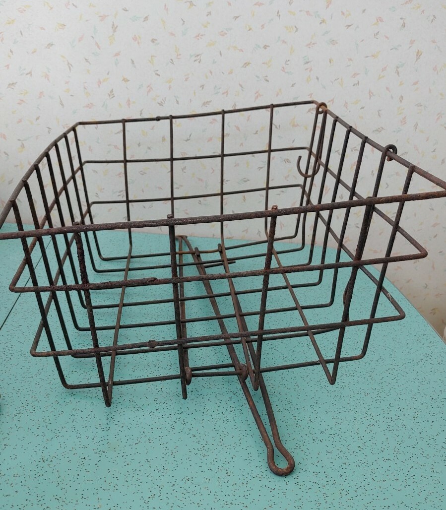 Vintage Metal Wire Bicycle Bike Basket 