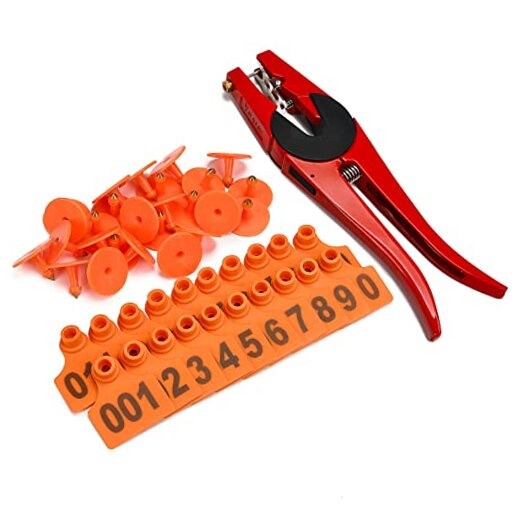 Livestock Ear Tags Numbered Animal Ear Tagger Identification ID Tag 50 Orange