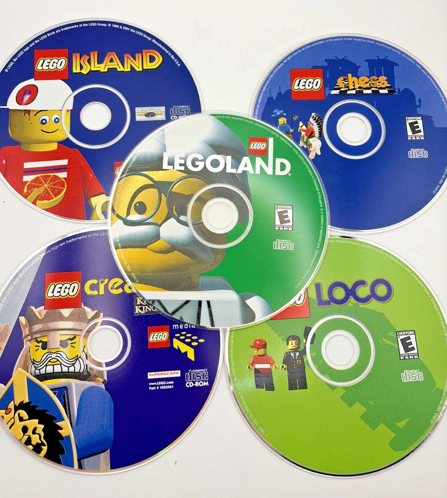 PC 5 Lego Games Bundle: Island / Chess / Loco / Creator / Legoland (DISC ONLY)