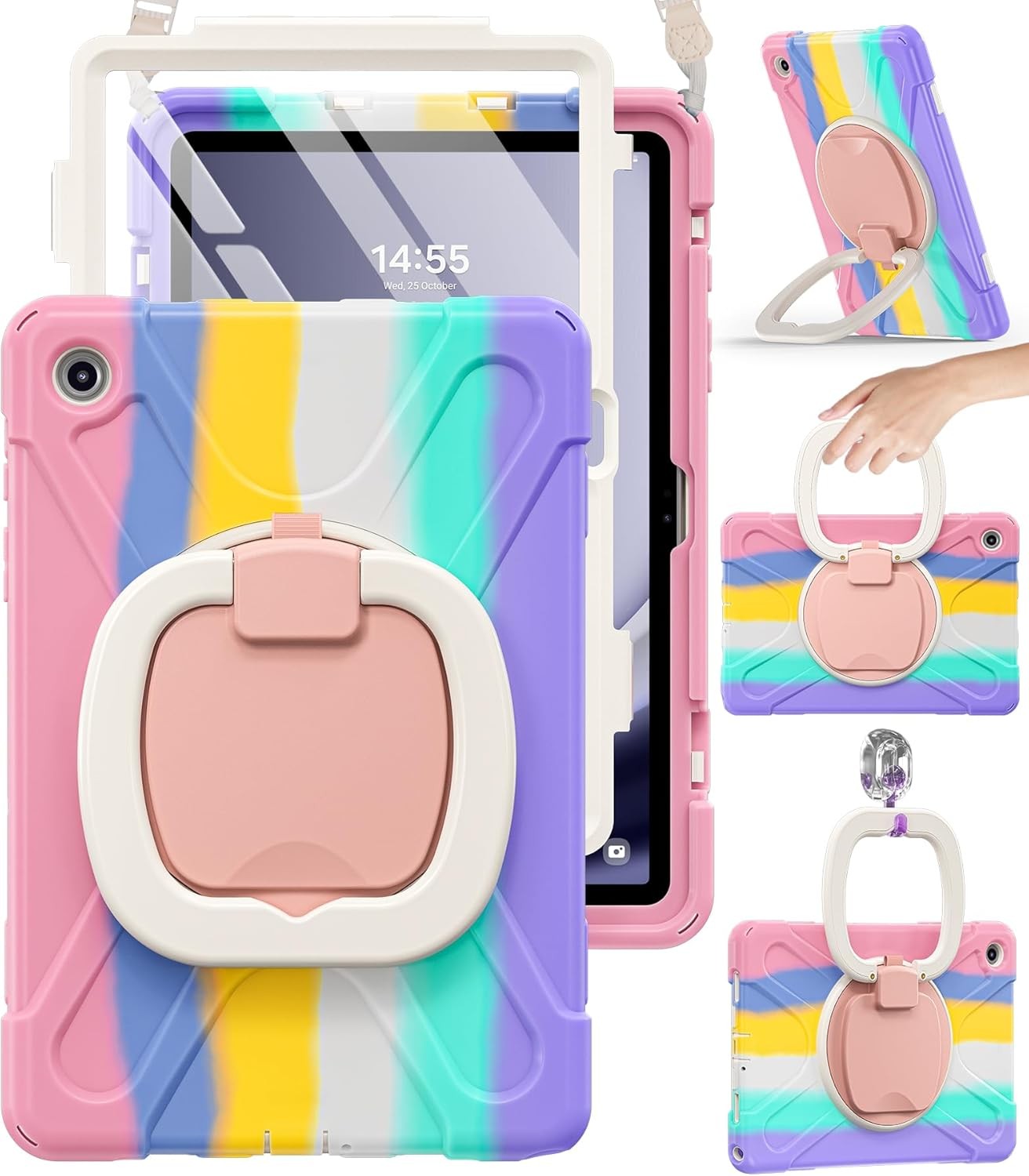 Case for Samsung Galaxy Tab A9 Plus 11” 2023, Heavy Duty Rugged Cover with Kicks