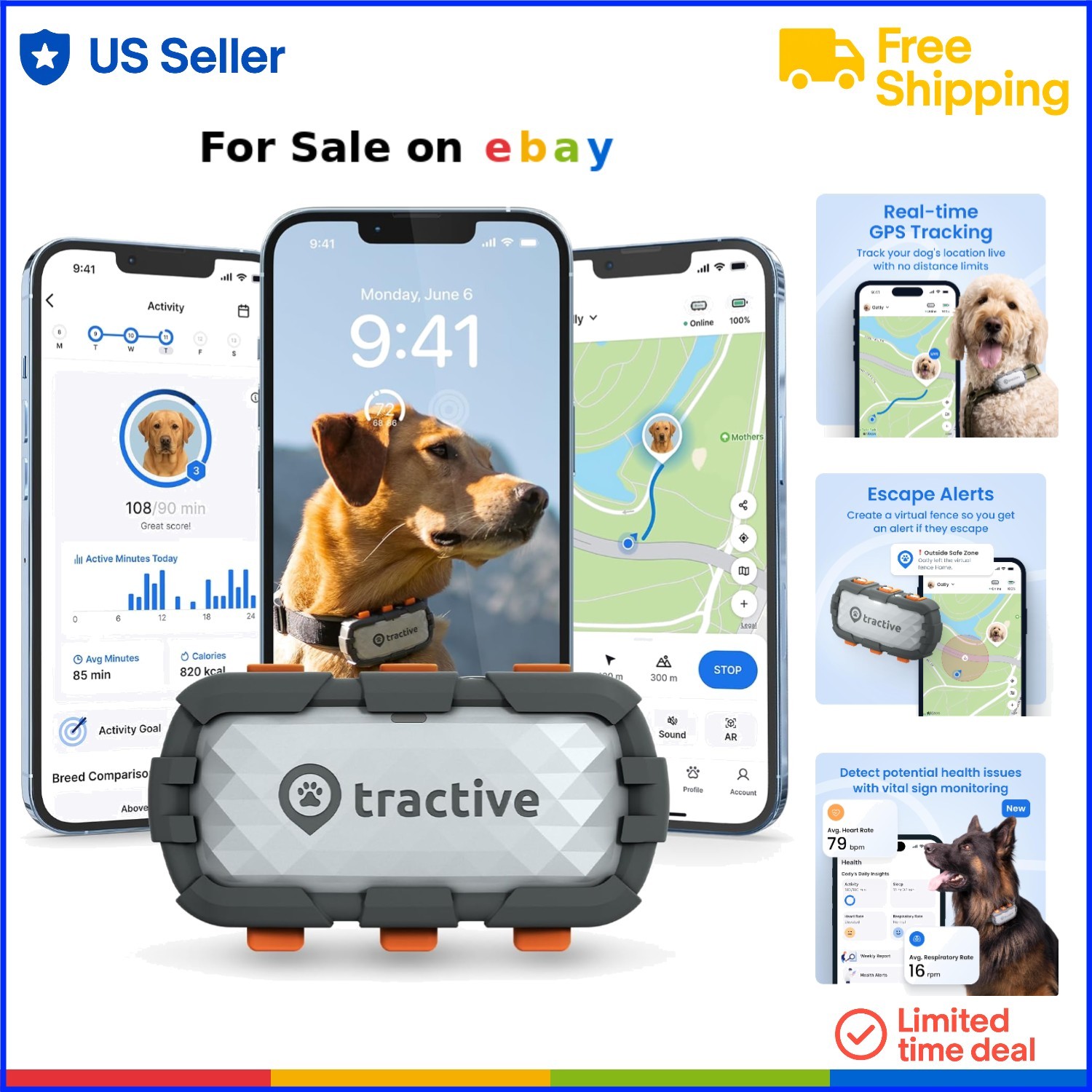 Dog GPS Tracker Nylon Waterproof Adventure Plus Real Time Tracking Pet