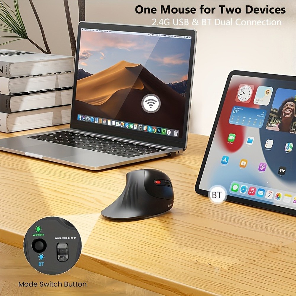 High Grade Ergonomic Vertical Mouse with Jiggler Function fits Office and Gaming