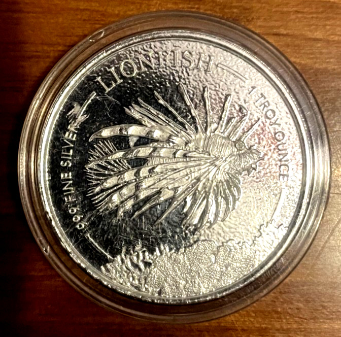 2019 Barbados-LIONFISH-1 oz 0.999 silver-BU in capsule