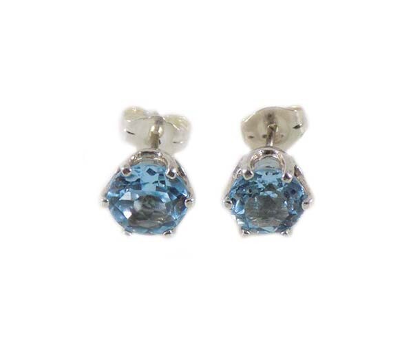 19thC Antique 3¼ct Blue Topaz+Earrings Medieval German Saxon Kings Travel Amulet