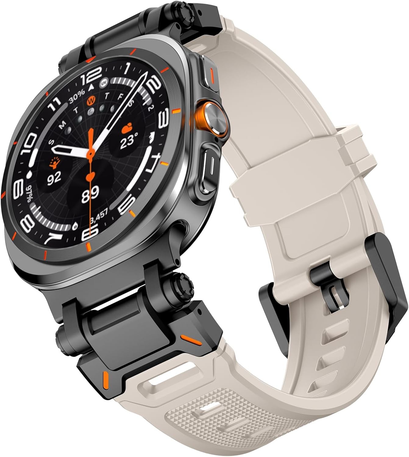 Silicone Rubber Strap Compatible with Galaxy Watch 8 47mm Rugged Durable