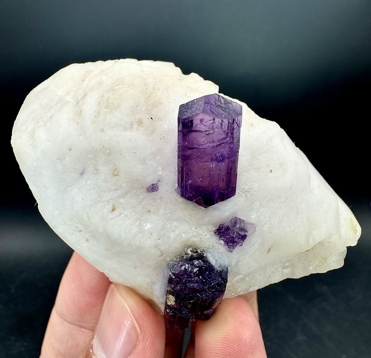 630 Carats Top Purple Scapolite Crystal Cluster On Matrix Specimen