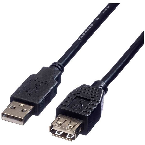 Roline 11.02.8960 ROLINE USB 2.0 Cable, Type A-A, ST/BU, Black, 3 m