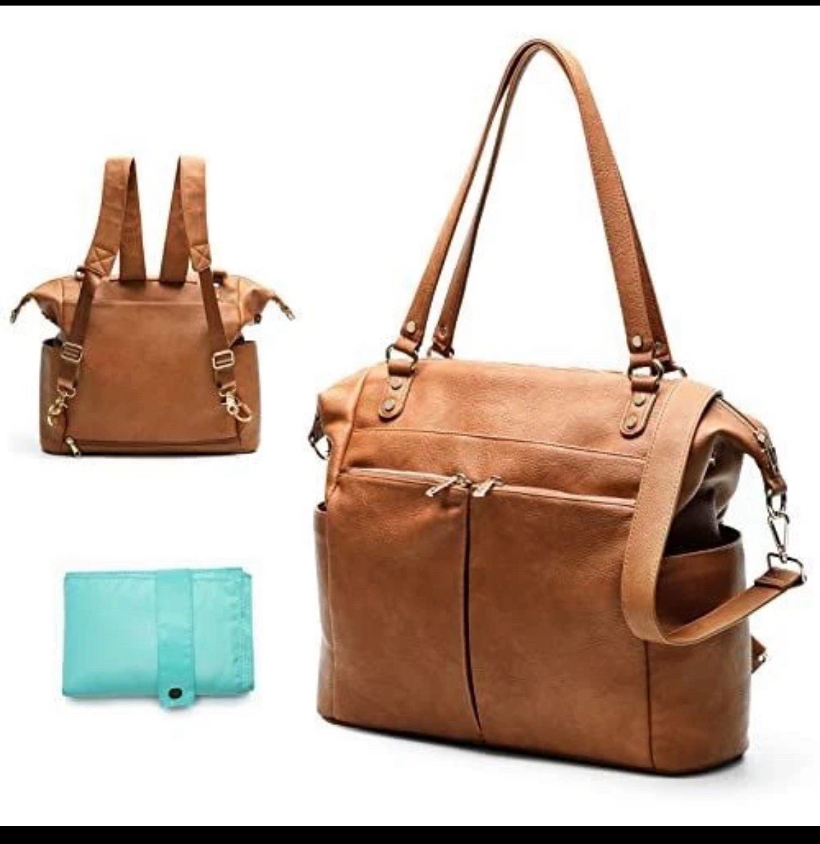 Diaper Bag Tote Mominside Leather Diaper Bag Backpack for Mom Dad Large Travel